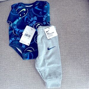 NWT Nike baby boy two piece 3 month outfit.  Blue, green, and grey.